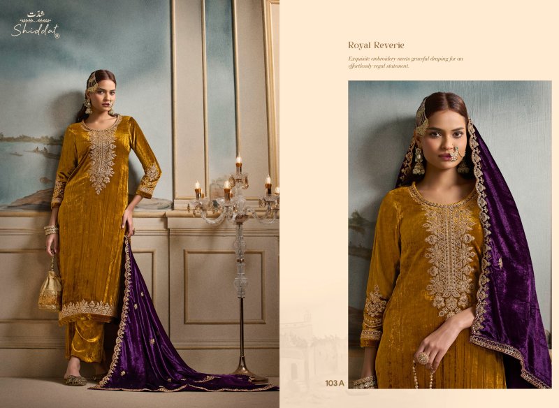Nooree 103 By Shiddat Viscose Velvet Dress Material